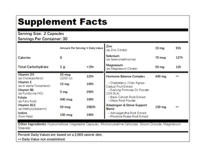 Complément hormonal féminin OEM avec formule avancée de gattilier, cohosh noir, primevère du soir et adaptogènes - Product Image 5