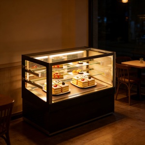 <span class=keywords><strong>Vitrine</strong></span> Réfrigérée Commerciale pour Gâteaux, pour Supermarchés, avec Porte Coulissante Arrière Ventilée à Refroidissement par Air - Product Image 2