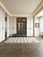 Armoire de chambre contemporaine personnalisable avec éclairage LED, écologique, résistante à l'humidité, durable, gain de place, suspendue
