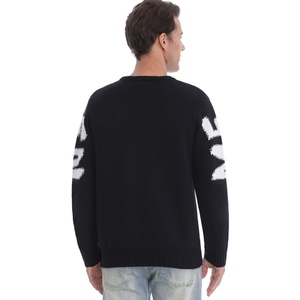 Custom LOGO Men OEM Sweater Manufacturer <b>Pullover</b> Jacquard Knitwear Winter Crew Neck Casual <b>Jumper</b> Designer Custom Knit Sweater - Product Image 4