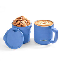 Taza de Café 2 en 1 de Acero Inoxidable de Doble Pared de 12 oz, con Tapa Giratoria y Asa, Grado Alimenticio, Venta al por Mayor ODM Everich