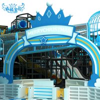 Centre de divertissement familial et sportif de 1000 m², équipement de terrain de jeux intérieur, trampolines, toboggans pour centre commercial FEC