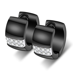 Pendientes de Clip de 7 mm con Incrustaciones de Circonio Geométrico, Clip de Oreja de Acero de Titanio, Negro, Oro Rosa, Plata, para Uso Diario - Product Image 4