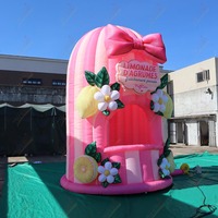 Zhenmei Stand de limonade gonflable rose de 14 pieds, couramment utilisé pour les promotions commerciales lors d'événements en plein air, de fêtes ou de salons professionnels