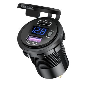 12V/24V Dual USB Outlet PD3.0 & QC3.0 Puerto USB para automóvil con voltímetro LED e interruptor de encendido/apagado - Product Image 1