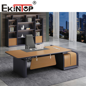 Ekintop Modular Custom Factory Custom High-end Diseño moderno en forma de L <span class=keywords><strong>Director</strong></span> Manager CEO Boss Desk - Product Image 6