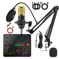 Ensemble de mixeur audio professionnel avec trépied, microphone à condensateur, orientation en forme de cœur pour une réponse en fréquence de 5,0