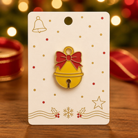 Broche clochette unique en émail souple 2D, plaqué or, bijoux de Noël, vente en gros, épingles de revers, badges personnalisés, usine OEM