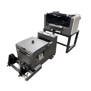 تكنولوجيا جديدة آلة طباعة قمصان لطباعة أقمشة الحبر PET ذات عرض 30 سم طابعة DTF نافثة للحبر مع آلة لهز المسحوق