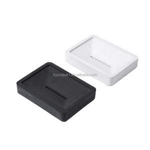 Porte-<span class=keywords><strong>savon</strong></span> en béton texturé bicolore, rectangulaire, drainable, noir et blanc, polyvalent, décoration d'intérieur, vente en gros - Product Image 1