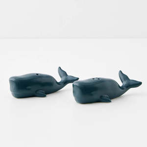 Salière et poivrière en céramique vintage Blue Sea Life 2 "Set - Product Image 1