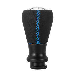 Pommeau de levier de vitesse en cuir avec surpiqûres bleues, ergonomique, pour Peugeot Citroën, convertisseur de boule individuelle - Product Image 3