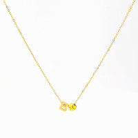 Kalung Liontin Huruf A-Z Desain Niche Sederhana Baru Lapis Emas Kalung Unisex Baja Titanium Perhiasan Grosir Trendi