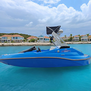 Bateau de pêche sportive en fibre de verre de 480 cm (16 pieds) avec auvent Bimini, moteur de bateau rapide, design de mini-yacht personnalisé - Product Image 1