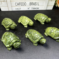 Usine Naturel Usine Sculpture À La Main Cristal Artisanat Xiuyu Jade Tortue Cristal Sculptures Animaux Tortue Pour Cadeau