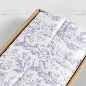 Kertas pembungkus gaya Perancis mewah 22g kertas pembungkus kustom cetak Logo hadiah pakaian kemasan kertas tisu