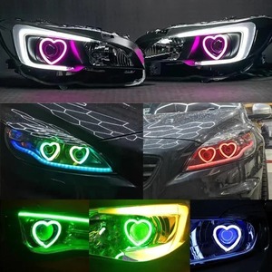 Auto Decoración Luz en forma de corazón <span class=keywords><strong>RGB</strong></span> APP Control coche faro luces antiniebla DRL amor corazón <span class=keywords><strong>LED</strong></span> Angel Eyes Halo anillos - Product Image 4