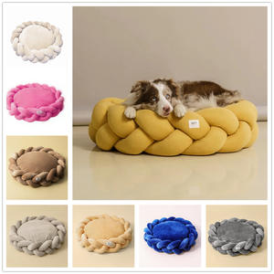 Nuevo diseño DIY hecho a mano de alta calidad sofá perrera engrosada Circular extraíble acogedora esponja redonda mascota perro cama gatos nido - Product Image 2
