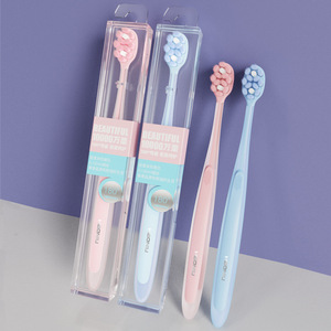 Haoniu Soft Bristle Toothbrush 90 Degree Elastic Head For <b>Gum</b> Care Manual Cleaning Blue And Pink - Product Image 3