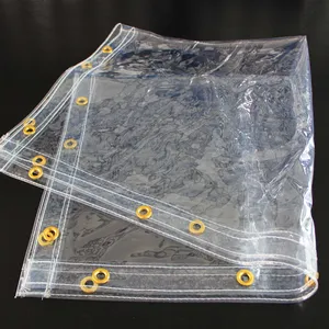 Прозрачный виниловый брезент 20 мил, прозрачный ПВХ брезент с прокладками, готовый прозрачный брезент из ПВХ