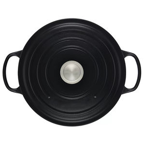 Bright Houseware - Cocotte en fonte émaillée noire personnalisée 22 cm, design européen, compatible avec toutes les cuisinières, option de logo personnalisé - Product Image 3