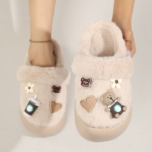 Chaussons d'intérieur épais pour enfants, collection automne-hiver, motif ours de dessin animé, monstre, fourrure douce, coton chaud, semelle extérieure en EVA, chaussures confortables pour enfants - Product Image 6