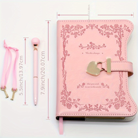 Carnet de notes élégant en similicuir floral avec reliure cousue, couverture rigide 15x20cm, avec serrure et clé NAB20, sans stylo ni marque-page, idéal pour cadeau, vente en gros