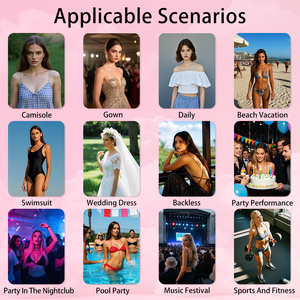 KAYA Design Lencería Sexy Cubrepezones Adhesivos para Pezones con Diseño de Tatuajes Íntimos, Adhesivos para Senos de <span class=keywords><strong>Mujer</strong></span> Sexy, Diseño Daisy para Fiesta - Product Image 6