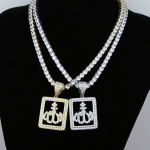 نمط الهيب هوب مثلج بلينغ قلادة 5A مكعب زركونيا الله للنساء والرجال مطلية بالذهب سلاسل النحاس والمجوهرات - Product Image 4