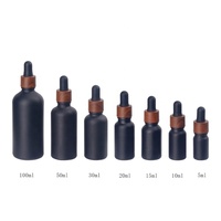Flacon en verre noir givré 5 ml 10 ml 15 ml 30 ml Flacons compte-gouttes en verre noir mat 50 ml 100 ml Flacon compte-gouttes cosmétique