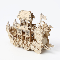 Festival chinois traditionnel en bois créatif carrousel Puzzle jouet Royal découpé au Laser Design Dragon Boat Jigsaw Puzzle