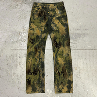 Jean Flare Homme 2026 13oz Effet Camouflage Dégradé Lavage Pulvérisé Style Grunge Avant-Garde Streetwear