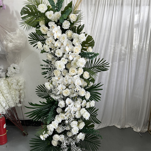 IFG Boda Decoraciones tropicales Floristería blanca y arco de hojas verdes Arreglo floral - Product Image 3