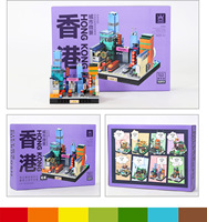 Bloques de Construcción de Arquitectura Emblemática de Nivel Profesional MOC, 362 Piezas, Hong City, Juego de Bloques de Construcción Educativos con Letras