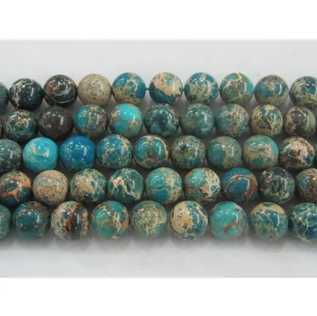 Wholesale gemstone 6-10 mm teal imperial jasper polished round beads