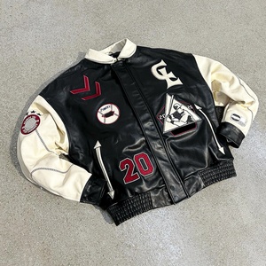 Veste de baseball personnalisée grande taille avec patch brodé original, style vintage, en cuir PU de haute qualité pour homme – Fabricant - Product Image 1