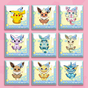 DM <strong>Pokemoned</strong> Square Corners Full Color Printed Gift Box Absorbent Cup Mat Heat Resistant Drink Coaster Pikachu Anime Cartoon - Product Image 4