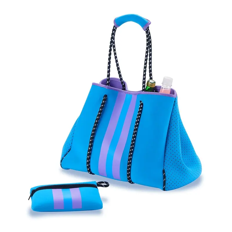 Custom logo waterproof extra large capacity perforated neoprene beach tote bag women's purse and handbag 2023