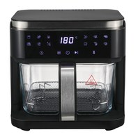 Friteuse à air numérique 5,5 L avec panier en verre, menu multilingue, 1500W, appareil de cuisine, vente en gros, directement de l'usine, OEM ODM