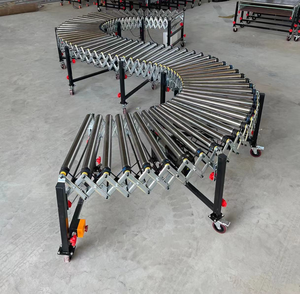 Kamyon boşaltma lojistik depo için profesyonel yerçekimi ayarlanabilir paslanmaz çelik esnek makaralı konveyör - Product Image 3