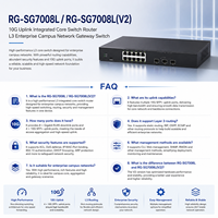 Routeur commutateur de cœur intégré Rui Jie RG-SG7008L RG-SG7008L(V2) 10G Uplink L3 pour passerelle réseau d'entreprise et de campus