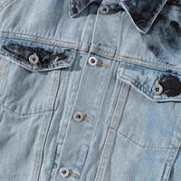 SHULIQI Vestes en jean rembourrées en duvet de style Hip Hop pour hommes, manteaux d'hiver en gros de grande taille XL avec fournisseurs de tissu imprimé brodé