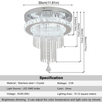 Lustre moderne de luxe en acier inoxydable et cristal K9 avec LED pour hall d'hôtel, villa et salon de luxe