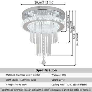 Lustre moderne de luxe en or avec cristaux K9 et éclairage LED pour hall d'hôtel, villa et salon de luxe - Product Image 5