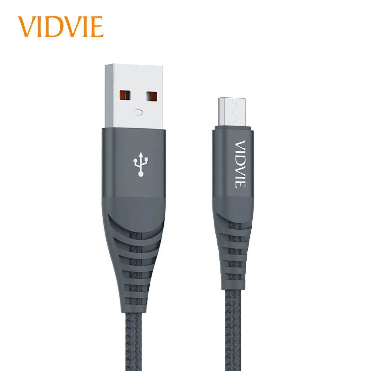 Cable de datos Micro USB para teléfono móvil Samsung, Cable de carga de 2,4 a Micro USB y 120cm, tejido trenzado V8, MP3, MP4, VIDVIE CB491v