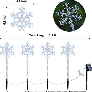 Solar Snowflake Garden <b>Light</b> <b>Outdoor</b> Waterproof White LED Solar Powered Holiday Decoration - Product Image 3