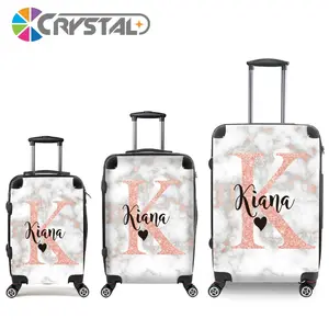 In Stock Transparent Clear Luggage Customize Your Initials and Brands Travel Luggage Wholesale Logo Print Personalized Luggage