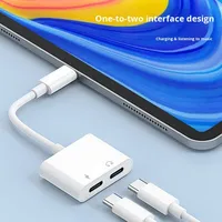 Konverter Pro pengisian daya cepat, kabel adaptor Audio Digital Tipe C ganda, 2 dalam 1, konverter Pro dengan Jack Headphone 3.5mm untuk ponsel