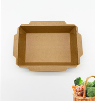 Conteneur alimentaire jetable écologique en papier kraft épaissi avec couvercle transparent pour salades, nouilles et plus