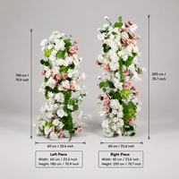 Ensemble de 2 colonnes florales artificielles pour mariage, piliers de fleurs blanches et roses pour la décoration de la scène de cérémonie
